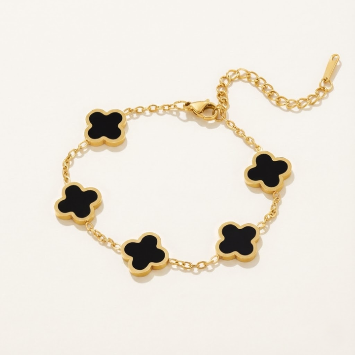 Bracelet trèfle noir