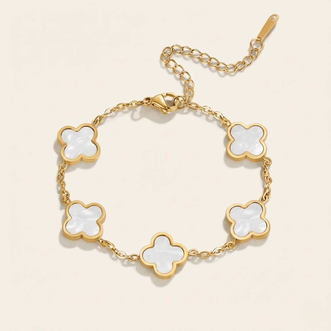 Bracelet trèfle blanc